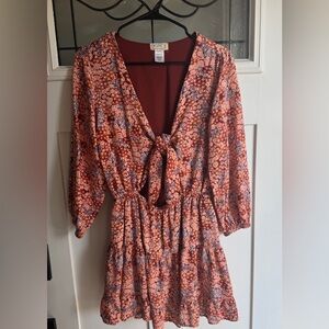 L*Space Floral Mini Dress - Red and Orange